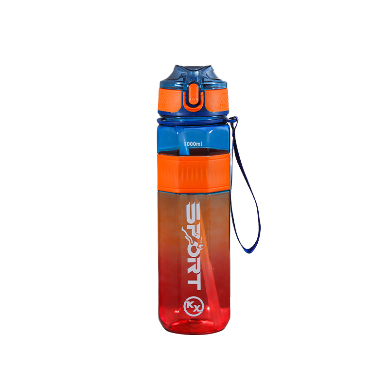 8080 Botella de agua deportiva para beber directamente, colorida y octogonal