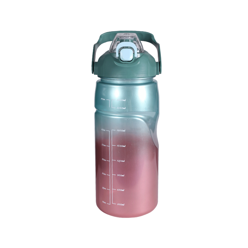 Juego de botellas de agua deportivas con copa espacial degradado multicolor con cubierta de rebote