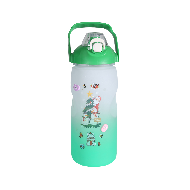 Taza de botella de agua deportiva con gradiente esmerilado serie navideña