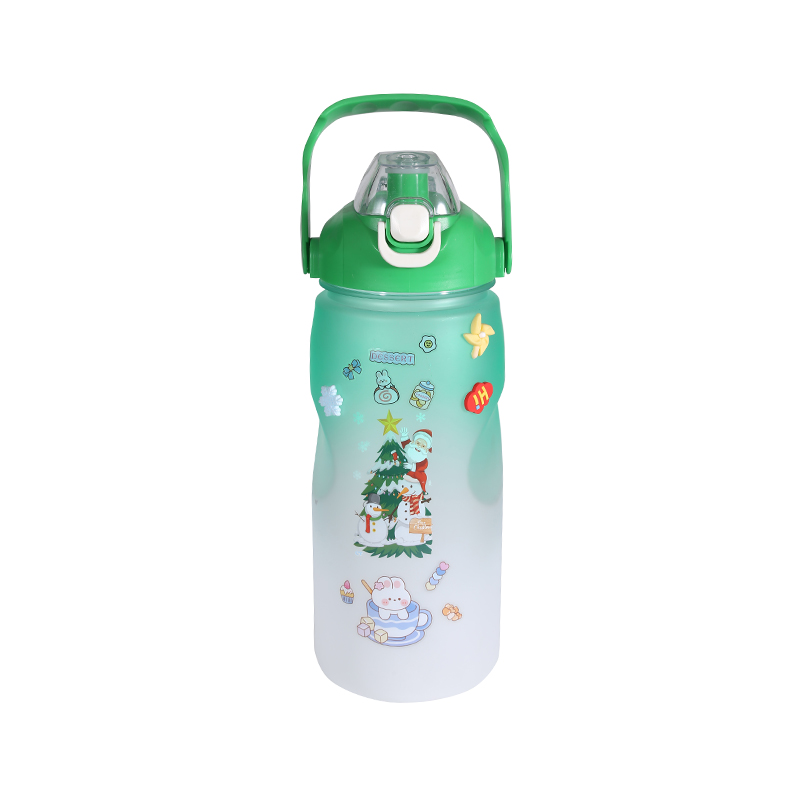 Taza de botella de agua deportiva con gradiente esmerilado serie navideña