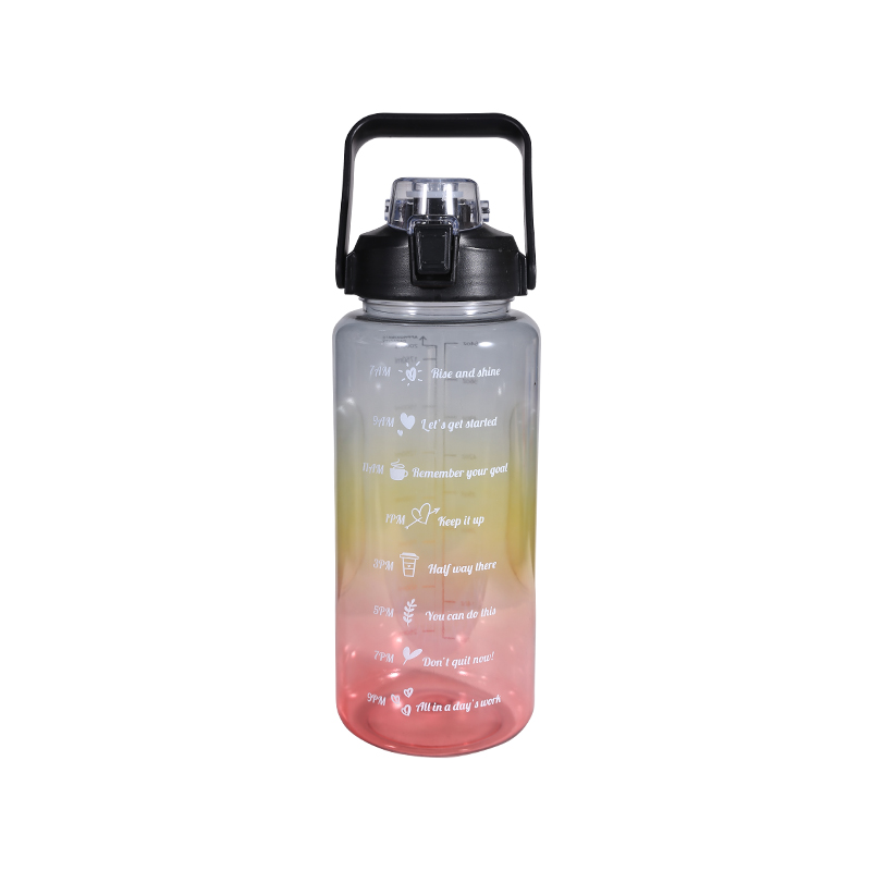 Juego de botellas de agua deportivas con degradado de tres colores transparentes