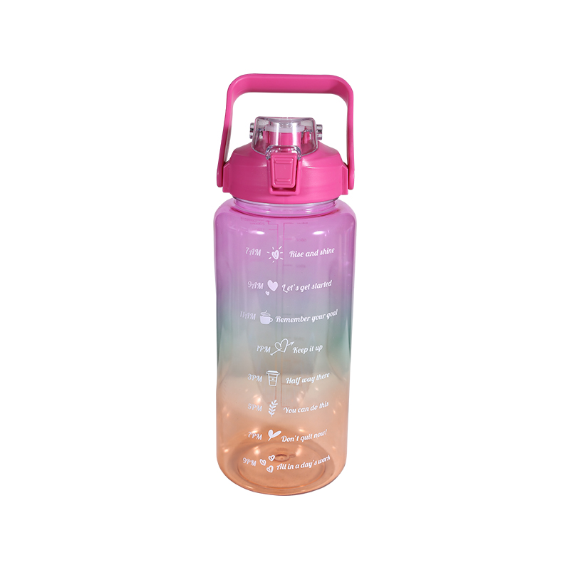 Juego de botellas de agua deportivas con degradado de tres colores transparentes